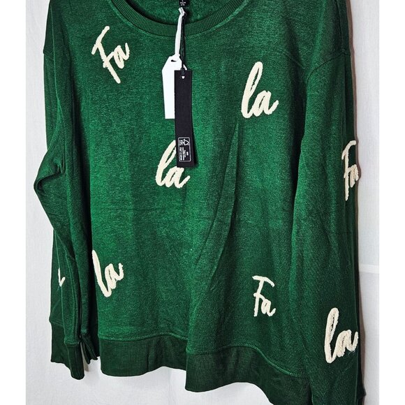Jane & Delancey Green Fa La La Pullover Sweater Size Large - Picture 2 of 8